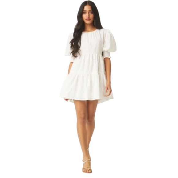 Dresses & Skirts - NWT MISA Fraser Tiered Cotton White Mini Dress Size Medium -$395